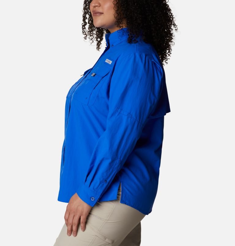 Camasa Columbia PFG Bahama Long Sleeve Dama Albastri | Plus Size ENSMQ70Z9